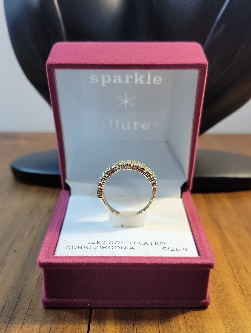 Sparkle Allure Gold-Plated Cubic Zirconia Ring in Gold